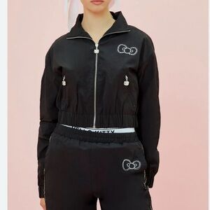 Hello Kitty Black Bomber Jacket with Embellished Logo